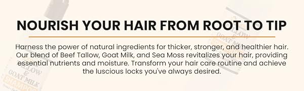 Beef tallow haircare shampoo conditioner hair growth tallow balm strong hair moisturizing hydrating