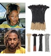 Lounoke 12Inch 40 Strands Loc Extensions Human Hair, 0.6cm Pencle Size Dreadlock Extensions Human...
