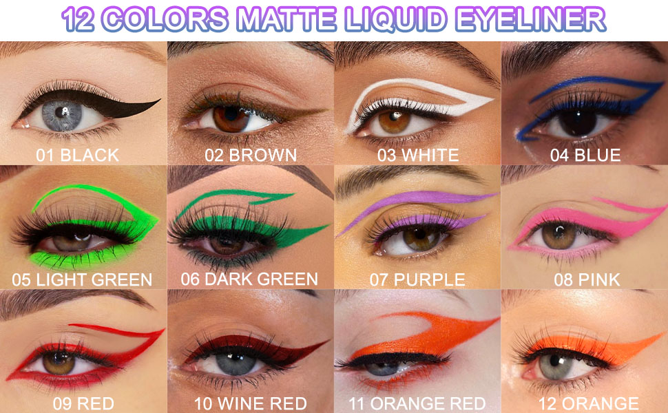 evpct 1Pcs White Waterproof Colored Eyeliner Liquid