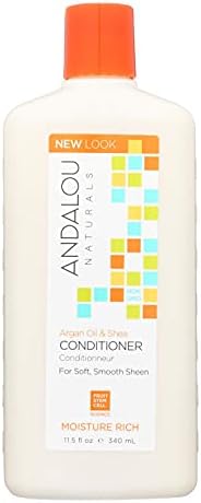Andalou Naturals Conditioner, Moisture Rich Hair Conditioner, 11.5 Oz, Argan Oil, Shea Butter, Avocado Oil & Vitamin E, Moisturizing for Dry Hair