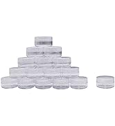 Healthcom New, Empty, Clear, 10 Gram Plastic Pot Jars, Cosmetic Containers for Eyshadow Makeup Na...