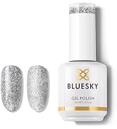 BLUESKY Reflective Glitter Gel Nail Polish for Winter- Silver Sparkly Gel Nail Polish Soak Off Ge...