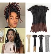 Lounoke 12 Inch 40 Strands Loc Extensions Human Hair, 0.6cm Pencle Size Dreadlock Extensions Huma...