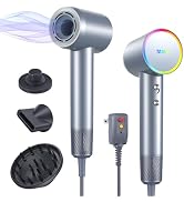 YASHE Hair Dryer, 110,000 RPM Professional Negative Ionic Dryer with Diffuser, 1400W High-Speed B...