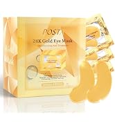 POSTA 50 Pairs 24K Gold Eye Mask, Collagen Under Eye Mask for Dark Cirlce, Puffiness, Refresh, Re...
