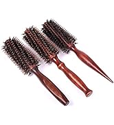 Healthcom 3 in 1 Premium Boar Bristle Brush Natural Boar Bristle Round Styling Hair Brush with Ny...