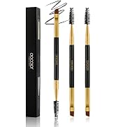Docolor 3Pcs Duo Eyebrow Brush, Professional Eye Makeup Tool, Eyeshadow Brush and Spoolie Brush B...