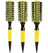 Healthcom 3 in 1 Round Thermal Brush Comb Ceramic & Ionic Bristles Round Barrel Hair Brush Set Pr...
