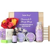 Spa Gifts for Women, 9pcs Bath & Shower Sets with Handmade Soaps, Essential Oil, Rose Soap Flower...