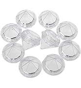 Healthcom 50 PCS 5 Gram Diamond shaped Clear Jars Empty Refillable Cosmetic Sample Jars Makeup Pl...