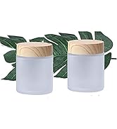 Healthcom 2 Pcs 100 Grams/100 ML Empty Glass Jars Frosted Glass Cosmetic Cream Jar Bottles Pot Wo...