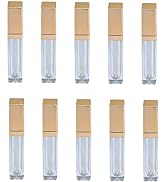 Healthcom 10 Pcs 7ml Square Plastic Lip Gloss Tubes Vials with Mirror LED Light Lip Glaze Tube Bo...