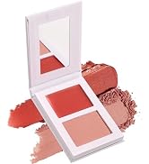 Blush for Cheeks, Highly Pigmented Soft Matte Cream Blusher Palette, Two Tone Blendable Creme & P...