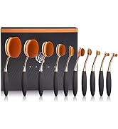 Yoseng Makeup Brushes Set 10Pcs Professional Oval Toothbrush Foundation Cream Contour Powder Blus...