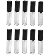 Healthcom 10 Pcs 7.5ml Square Clear Plastic Lip Gloss Tubes Vials with Mirror LED Light Lip Glaze...