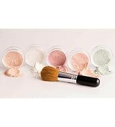 5 pc SET (FAIR 2) WITH BRUSH Mineral Makeup Matte Foundation Kit Full Size Sheer Powder Bare Face...
