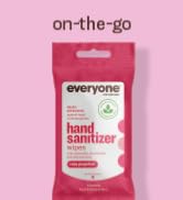 Everyone Hand Sanitizer Wipes, 15 Wipes (Pack of 6), Ruby Grapefruit, Plant Derived Alcohol with ...