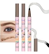 evpct SUAKE 2Pcs Dark Brown Eyebrow Pen Pencils, 4 Tipped Precise Brow Pen with a Fiber Micro-For...