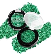 Green Glitter Eyeshadow, Highly Pigmented Fine Pressed Glitter Emerald Green Metallic Eye Shadow ...