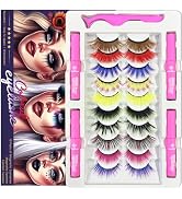 7C SevenCrown Color Magnetic Eyelashes Colored Magnetic Lashes – The Perfect Glam Pack: 10 Vivaci...