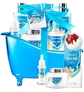 Luxury Bath Gift Set, Birthday Large Basket Relaxing at Home Spa Kit for Women Scented Ocean & Va...