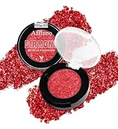 Red Glitter Eyeshadow, Highly Pigmented Shimmer Eyeshadow Red Eye Makeup, Bright Sparkly Fine Pre...