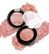 Champagne Glitter Eyeshadow Single - High Pigment Pink Sparkly Eye Shadow for Sensitive Eyes, Bri...