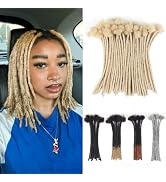 Lounoke 10Inch 40 Strands Loc Extensions Human Hair, 0.6cm Pencle Size Dreadlock Extensions Human...