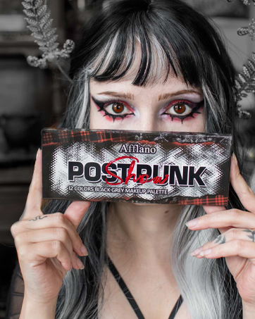 black red grey goth eyeshadow palette