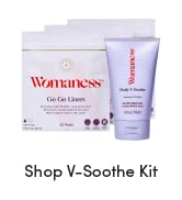 Womaness 'Down There' Comfort Kit - Go Go Liners (3 Packs / 22 Per Pack) Panty Liners + V Soothe ...