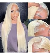 GZX 613 Lace Front Wig Human Hair 13X4 Blonde Straight HD Transparent Lace Frontal Wigs Human Hai...