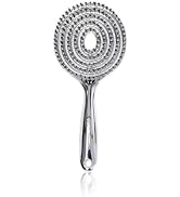 HALOVIDA Electroplated Hollow Round Bristle Brush - Anti-Static Massage Brush, Reduces Heat Damag...