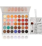 35 Colors Eyeshadow Palette with 7Pcs Makeup Brushes Set, All in One Makeup Kit Matte Shimmer Pig...