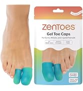 ZenToes 6 Pack Gel Toe Cap and Protector - Cushions and Protects to Provide Relief from Missing o...