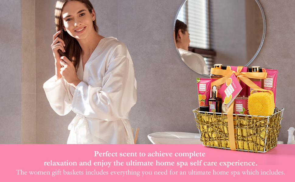Spa Gift Baskets for Women - Body & Bath 11pcs Lavender Gift Sets with Bubble Bath