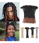 Lounoke 10Inch 40 Strands Loc Extensions Human Hair, 0.6cm Pencle Size Dreadlock Extensions Human...