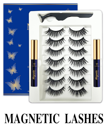 7 Pairs Reusable Cat-eye Medium Magnetic Lashes with 2 Tuble Magnetic Eyeliner