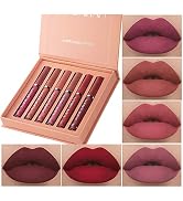 BestLand 6Pcs Matte Liquid Lipstick Makeup Set, Matte liquid Long-Lasting Wear Non-Stick Cup Not ...