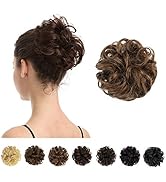 100% Human Hair Bun, BARSDAR Messy Bun Scrunchies Ponytail Extensions Curly Hair Bun Hair Piece f...