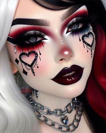 black grey silver red eyeshadow palettte