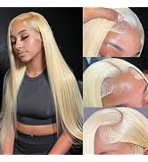 GZX 613 Lace Front Wig Human Hair 180% Density Straight 13x4 Blonde Lace Front Wigs Human Hair Pr...