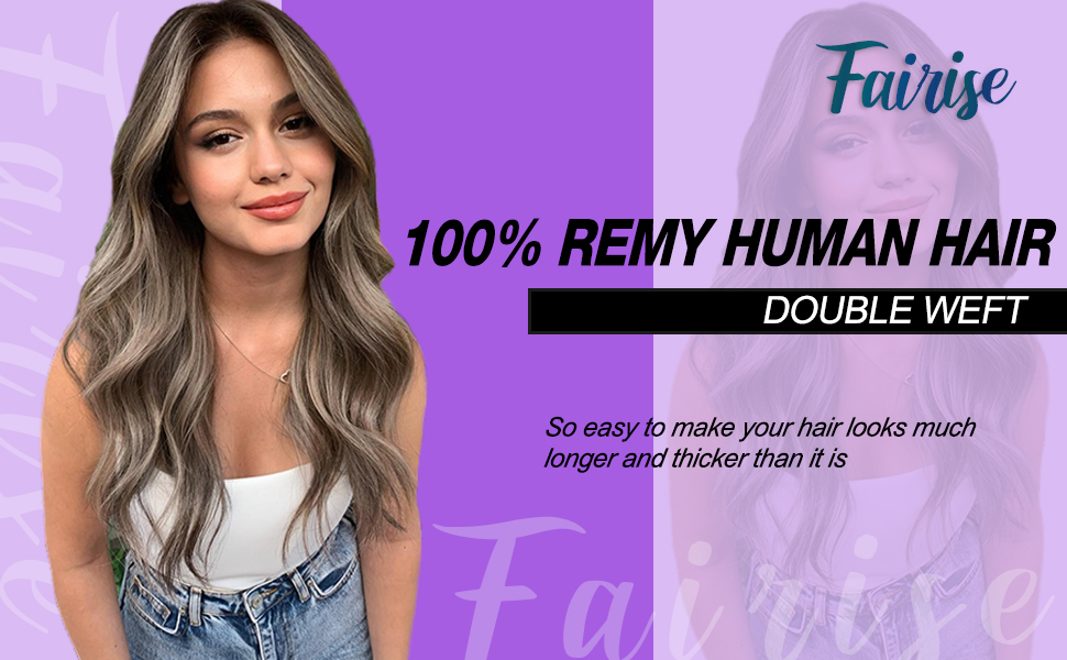 Real Clip in Hair Extensions Black 8 Pieces