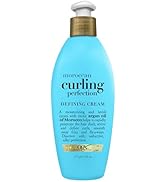 OGX Argan Oil of Morocco Curling Perfection Curl-Defining Cream, Hair-Smoothing Anti-Frizz Cream ...