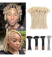 Lounoke 8 Inch 40 Strands Loc Extensions Human Hair, 0.6cm Pencle Size Dreadlock Extensions Human...