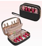 Yarwo Nail Polish Organizer Holds 10 Bottles, Nail Polish Travel Bag with Wrist Strap and Visible...