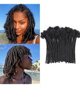 Lounoke 6 Inch 40 Strands Loc Extensions Human Hair, 0.6cm Pencle Size Dreadlock Extensions Human...