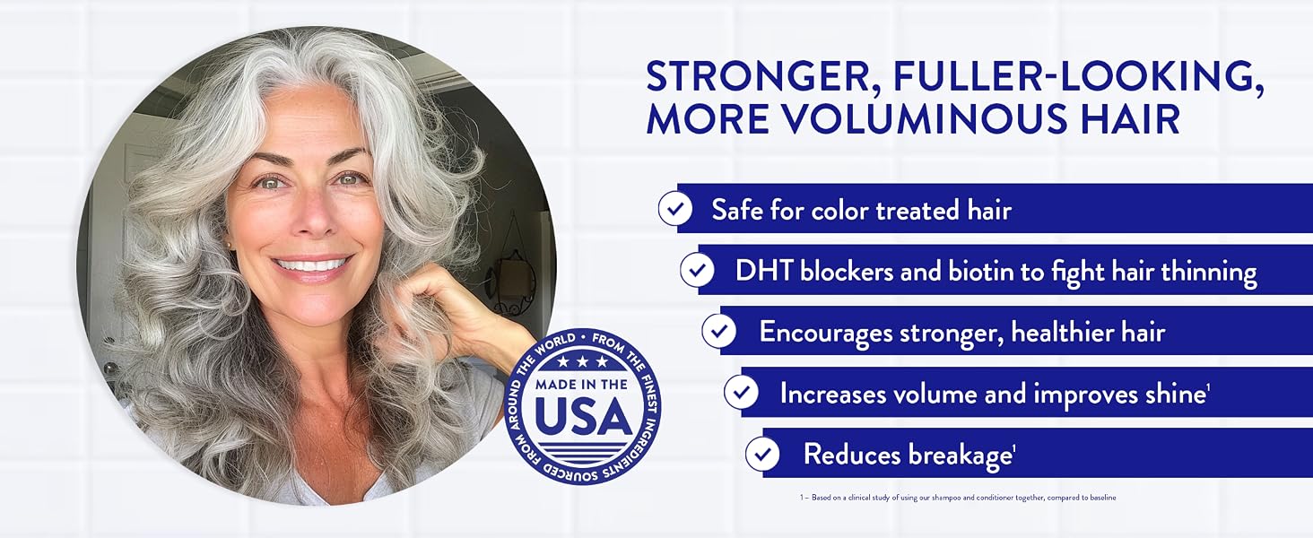 clinically tested shampoo and conditioner set for women to reduce hair shedding routine wellness