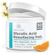 Tree of Life Beauty 18% Glycolic Acid Pads for Face (50 Pads) - Exfoliating Pad for Face with Wit...