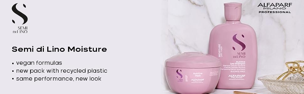 Alfaparf Milano Semi di Lino Moisture Nutritive Professional Hair Care Conditioner Shampoo Dry Hair