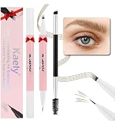 evpct 2Pcs Light Brown Eyebrow Pen Pencil, 4 Tipped Precise Brow Pen with a Fiber Micro-Fork Tip ...